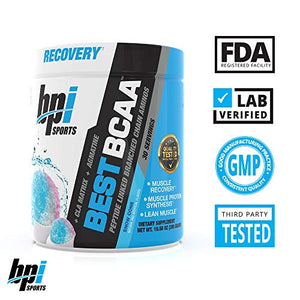 BPI Sports Best BCAA - BCAA Powder - Branched Chain Amino Acids - Muscle Recovery - Muscle Protein Synthesis - Improved Performance – Hydration – Snow Cone - 30 Servings - 10.58 oz.