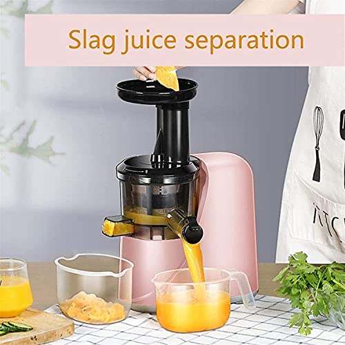 XUERUIGANG Juicer Machines, Slow Juicer Masticating Juicer with 2-Speed Modes, Cold Press Juicer Extractor Easy to Clean, Quiet Motor, Reverse Function, for Fruits and Vegtables (Pink)