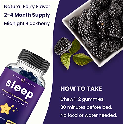 Sleep Gummies for Adults & Kids | Melatonin Gummies with Chamomile, Valerian & L Theanine | Natural Sleep Aid for Kids & Adults | Vegan Childrens Melatonin 3mg, 1.5 mg, or 6mg (2-Pack, 120 Gummy)