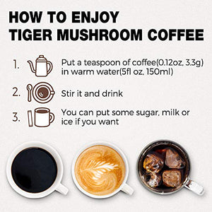 Tiger 5 Mushroom Coffee- Organic Superfood Mushroom Coffee with 100% Arabica, 30 servings, Powerful Natural Ingredients, Antioxidants, Immune System Booster, Vegan, Dairy Free, Non-GMO and Great Taste