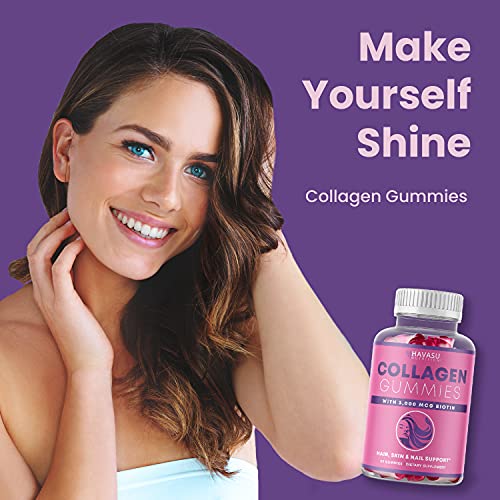 Havasu Nutrition Collagen Gummies Formulated with Collagen & Biotin to Support Hair, Skin, and Nail Growth for Men & Women - Gelatin-Free, 60 Gummy