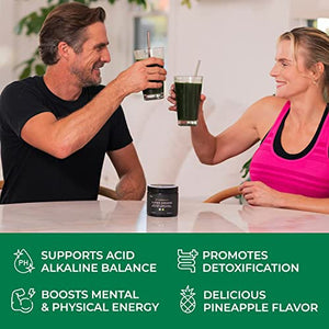 Organic Super Greens Superfood Powder - Immune & Energy Support | Made with Natural Ingredients | Detoxifying & Alkalizing Minerals - Spirulina, Chlorella, Wheatgrass, Spinach, Alfalfa & More (5)