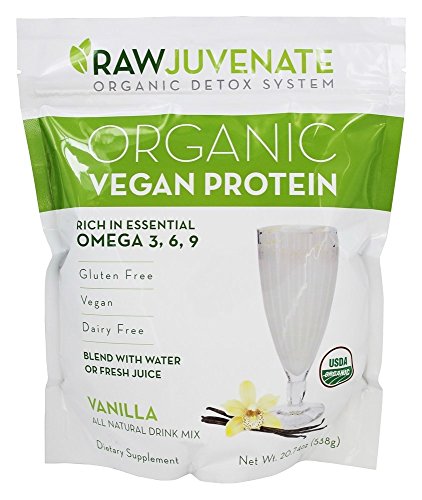 Raw Green Organics - RawJuvenate - Organic Vegan Protein - Vanilla - Rich in Essential Omega 3, 6, 9 - 20.74 oz. (588 Grams)