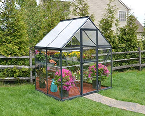Palram 6x4 Hybrid Hobby Greenhouse, 6' x 4' x 7', Gray