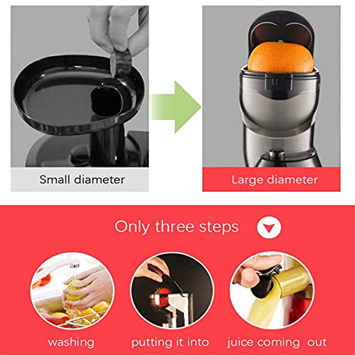 HIZQ Slow Juicer Masticating Juicer Machine, Juicer, Slow Chewing Juicer, Cold-Pressed Juicer Are Easy To Clean, Juicer Has High Yield, High Dry Pulp, Opposite Function