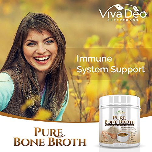 Viva Deo - Bone Broth Protein Powder - Grass Fed Beef - Mixes Instantly - Antibiotic & Hormone Free | Keto Diet Paleo Protein Powder w/Naturally Occurring Collagen & 19 Amino Acids – 20 Grams Protein