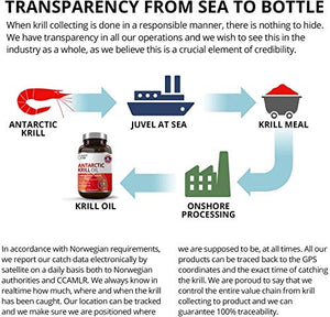 Pure Antarctic Krill Oil Supplement. 2,000mg of Krill Oil and 800mcg Astaxanthin. 60 Softgels Rich in Omega 3, Fatty Acids, DHA, EPA, & Phospholipids. Supports Joint, Memory and Brain Function