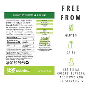 Nubeleaf Wheat Grass Powder - Non-GMO, Gluten-Free, Organic, Raw, Vegan Source of Essential Vitamins & Minerals - Single-Ingredient Nutrient Rich Superfood for Cooking, Baking, Smoothies (10oz)