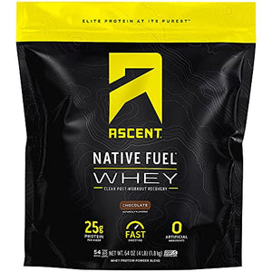 Ascent Native Fuel Whey Protein Powder, Chocolate, 64 Oz