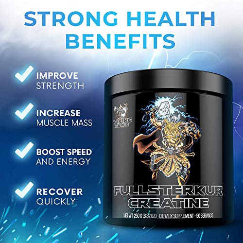 Viking Supps Fullsterkur Creatine, Pure Unflavored Creatine Monohydrate Powder, 5 Grams Per Serving, 50 Servings