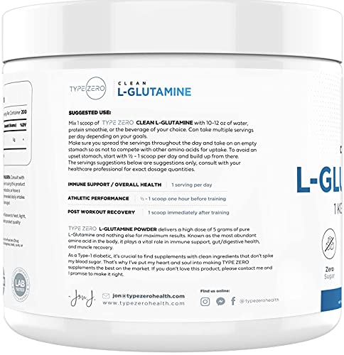 Ultra Clean L Glutamine Powder 5000 (1KG | 200serv) 5X Strength Pure L-Glutamine Supplement 5000mg for Gut Health - Supports Leaky Gut & Gastrointestinal Lining Repair Women & Men - Vegan, Gluten Free