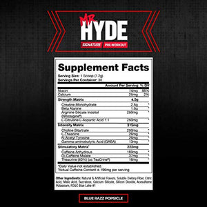 ProSupps Mr. Hyde Signature Series Pre-Workout Energy Drink – Intense Sustained Energy, Focus & Pumps with Beta Alanine, Creatine, Nitrosigine & TeaCrine (30 Servings Lollipop Punch)