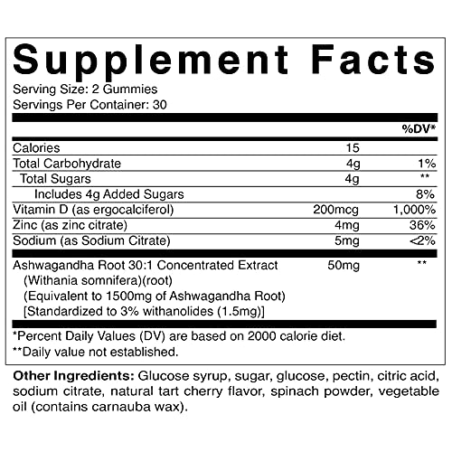 2 Pack Vitamatic Ashwagandha Gummies 1500mg per Serving - 60 Vegan Gummies - 3% Withanolides - Promotes Stress Relief Naturally, Relaxation, Calmness & Immune Health (Total 120 Gummies)