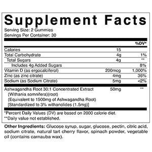 2 Pack Vitamatic Ashwagandha Gummies 1500mg per Serving - 60 Vegan Gummies - 3% Withanolides - Promotes Stress Relief Naturally, Relaxation, Calmness & Immune Health (Total 120 Gummies)