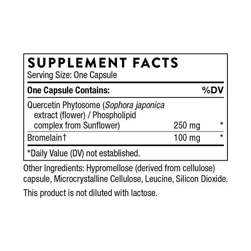 Thorne Research - Quercenase - Quercetin Phytosome Supplement with Bromelain - 60 Capsules