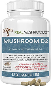 Mushroom-Based Vitamin D2 Supplement (120 Caps) Vitamin D Vegan Supplement 1000IU | Adult Vitamins Supplements, D2 Mushroom Supplement Softgels, Vegan Vitamins