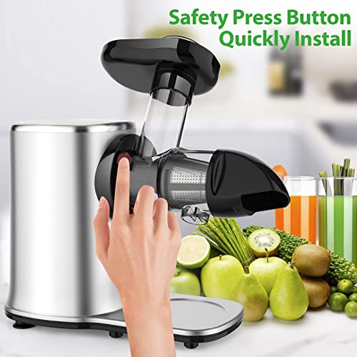 Vpcok Direct Extractor de Jugos, Celery Juicer Machines Vegetable and Fruit,Cold Press Juicer for Celery/Vegetable/Wheat, Masticating juicers, Slow Juicer Machine, Juice Extractor with Cleaning Brush