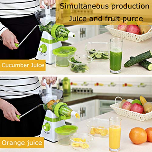 Manual Masticating Juicer - Household Hand Juicer Multifunction Fresh Fruit Extractor Kitchen Tool Mashed Press Fruit Vegetable Wheatgrass Juicer Manual Juicer