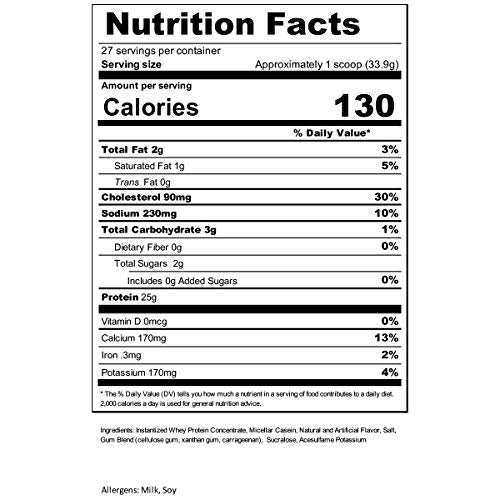 Bare Performance Nutrition, Whey Protein Powder, Meal Replacement, 25G of Protein, Excellent Taste & Low Carbohydrates, 88% Whey Protein & 12% Casein Protein (27 Servings, Blueberry Muffin)