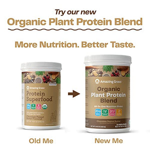 Amazing Grass Protein Superfood: Vegan Protein Powder, All-in-One Nutrition Shake, with Beet Root Powder, Chocolate Peanut Butter, 10 Servings (Old Version)