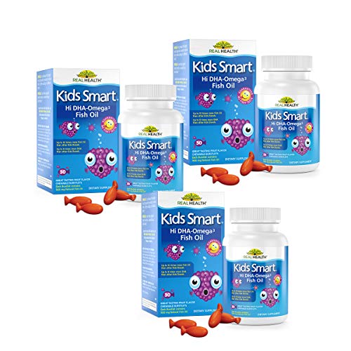 Real Health Bioglan Kids Smart Omega 3 Fish Oil, 30 Chewable Burstlets (Pack of 3)