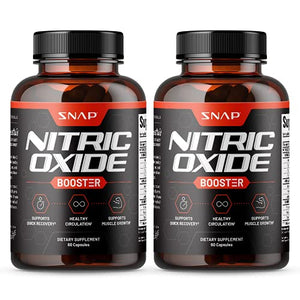 Nitric Oxide Booster by Snap Supplements - Pre Workout, Muscle Builder - L Arginine, L Citrulline 1500mg Formula, Tribulus Extract & Panax Ginseng, Strength & Endurance (120 Capsules)