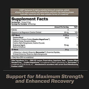 PMD Sports CG5 - Premium Creatine and L Glutamine Powder - Maximum Strength Power Recovery, Build Lean Muscle, Increase Workout Performance - Pre Workout and Post Workout - Unflavored (60 Servings)