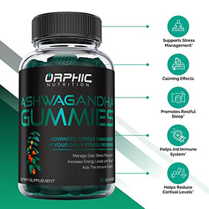 Ashwagandha Gummies - 1000MG Ashwagandha Per Serving - Formulated with Maca Root, Lemon Balm & L-Theanine - Supports Stress Relief, Energy, Mood & Strong Immunity - Vegan* - 60 Gummies