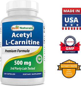 Best Naturals Acetyl L-Carnitine 500 Mg 120 Capsules (120 Count (Pack of 1))