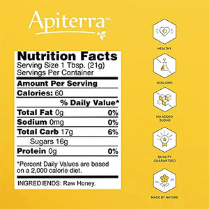 Apiterra - Raw Honey - 100% Pure, Natural and Unfiltered - 8 Ounce, 4 Count (total 32 ounce)