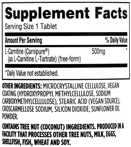 Whole Foods Market, L Carnitine 500mg, 60 ct