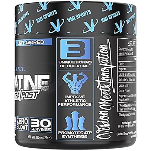 VMI Sports | S.M.A.R.T. Creatine | Creatine Powder Supplement | Boost Muscle Strength, Stamina, Recovery, and Energy | Ideal for Pre- or Post-Workout Drinks | Sugar Free (Unflavored, 30 Servings)