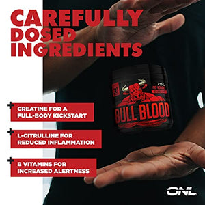 Bull Blood Ultimate Pre Workout - Boost Energy, Focus, Blood Flow, Powerful Nitric Oxide, Creatine, Lion's Mane - Effective Preworkout for Men and Women, Naturally Boost Muscle Size - 30 Servings