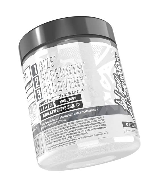 RYSE Up Supplements, Element Series Fermented L-Glutamine Amino Acid (5g), Unflavored, 300 Gram (60 Servings)