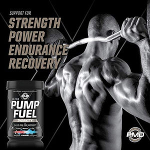 PMD Sports Ultra Pump Fuel Insanity - Pre Workout Drink Mix for Energy, Strength, Endurance, Muscle Pumps and Recovery - Complex Carbohydrates and Amino Energy - Cherry Bombsicle (30 Servings)