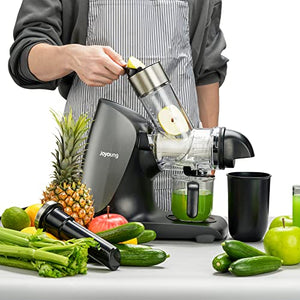 JOYOUNG Juicer Machines with Upgraded Ceramic Auger Masticating Juicer Higher Juice Yield, Slow Juicer 3 inches Large Feed Chute BPA Free Easy to Clean