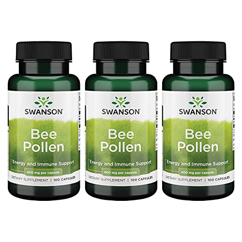 Swanson Bee Pollen 400 Milligrams 100 Capsules (3 Pack)