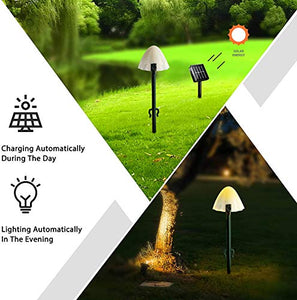 Outdoor Solar Garden Lights, Set of 12 Mini Solar Mushroom Light Outdoor Waterproof Cute Mushroom Shaped Pathway Landscape Lights for Yard Patio Garden Party Wedding Festival Decoration (Warm White)