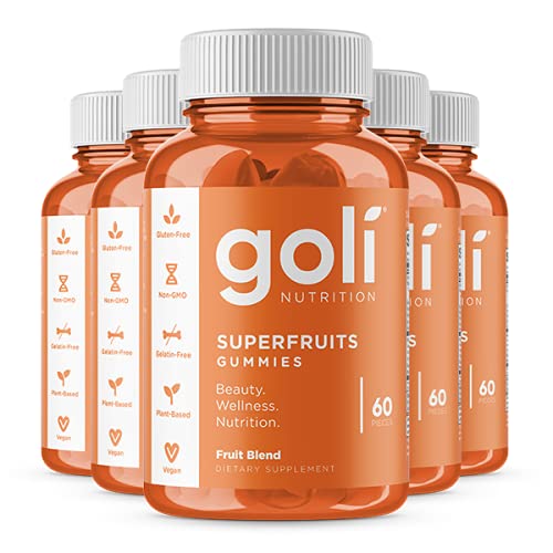 SUPERFRUITS Vitamin Gummy by Goli Nutrition - 300 ct - with Collagen-Enhancing Ingredients. Radiate. Rejuvenate. Refresh (Mixed Fruit, Vegan, Plant-Based, Non-GMO, Gluten-Free & Gelatin Free)