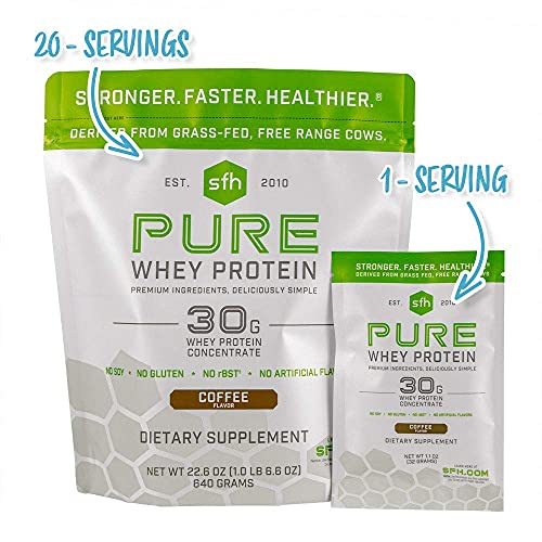 Pure Whey Protein Powder Coffee 1lb Bag