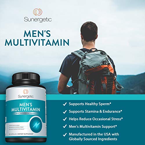 Premium Men’s Support Supplement – Powerful Men’s Multivitamin– Supports Energy, Stamina, Endurance & Stress Management – with Zinc, Ashwagandha, Maca, L-Carnitine & Vitamins – 120 Capsules