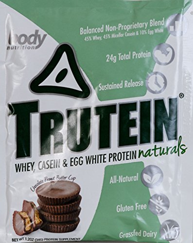 Body Nutrition Trutein Naturals Chocolate Peanut Butter Cup Sample 34g All Natural Grass Fed Protein Shakes/Shake, Meal Replacement Drink Mix, Post Workout Recovery Shake Powder, Breakfast Shake