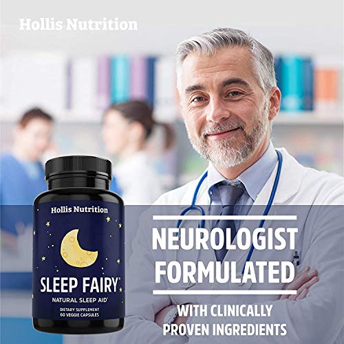 Sleep Fairy Natural Sleep Aid | Non-Habit Forming | Herbal Sleeping Pills for Adults w/Valerian Root, Chamomile, GABA, Melatonin | Insomnia Supplement | Promotes Healthy Sleep Cycle | 60 Vegan Caps