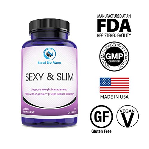 Bloat No More: Sexy & Slim - Digestive Enzyme Dietary Supplement - 60 Capsules | Helps Your Overall Digestive Health - Gas Relief - Bloating Relief - Reduce Water Retention - 30 Days Supply