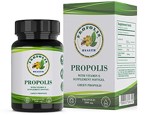 Bee Propolis Softgel 1000mg/Daily Per 2 Capsules | Brazilian Bee Propolis Extract - Immune Booster - Propolis Health - All Natural Allergy Supplement - Super Antioxidant |50 Days Supply Propolis Pills