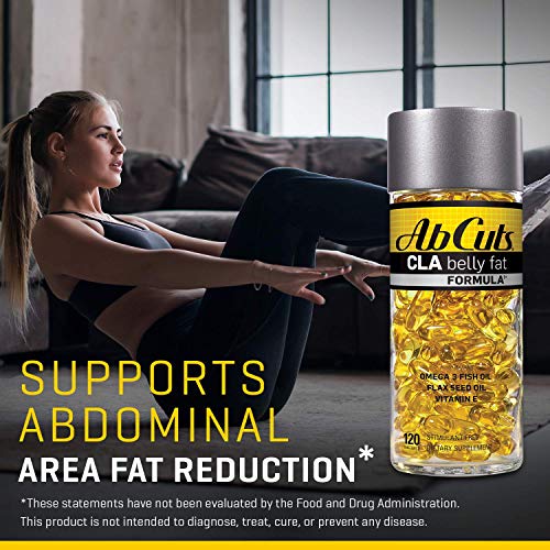 AbCuts CLA Belly Fat Formula - 120 Easy-to-Swallow Softgels - Omega 3 Fish Oil, Flaxseed Oil and Vitamin E - Helps Increase Antioxidant Supply and Healthy Body Composition