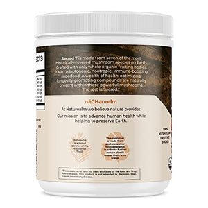 SACRED 7 Mushroom Extract Powder - USDA Organic - Lion's Mane, Reishi, Cordyceps, Maitake, Shiitake, Turkey Tail, Chaga - Immunity Supplement - Add to Coffee & Tea - Real Mushrooms - No fillers - 226g