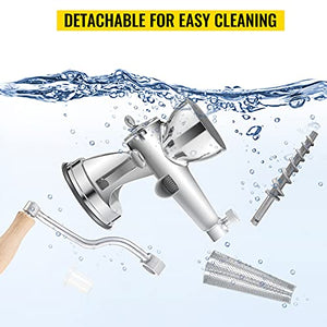VEVOR Manual Wheatgrass Juicer Stainless Steel Hand Crank Wheatgrass Juicer Hand Wheatgrass Grinder with Suction Cup Base & Table-top Clamp Manual Juicer Extractor for Ginger Celery Apple Grape, etc.