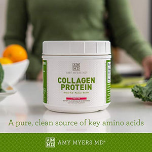 Collagen Peptides Protein Powder Unflavored by Dr. Amy Myers (16 oz) - Grass-Fed Collagen Protein Powder, Non-GMO, Gluten Free, Keto Friendly - Supports Hair, Skin, Nails, Bone & Joint Health