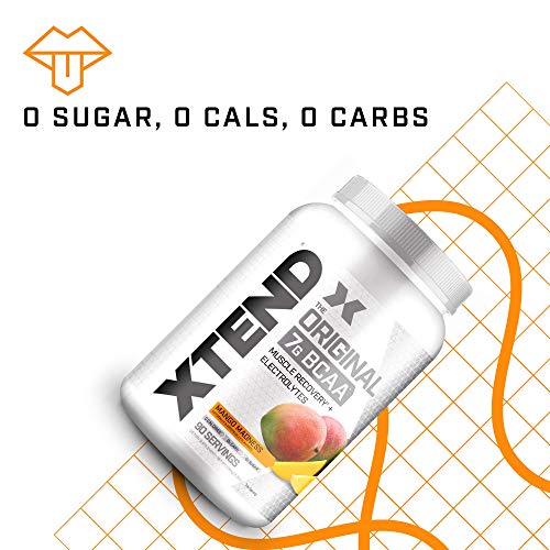 XTEND Original BCAA Powder Mango Madness | Sugar Free Post Workout Muscle Recovery Drink with Amino Acids | 7g BCAAs for Men & Women | 90 Servings